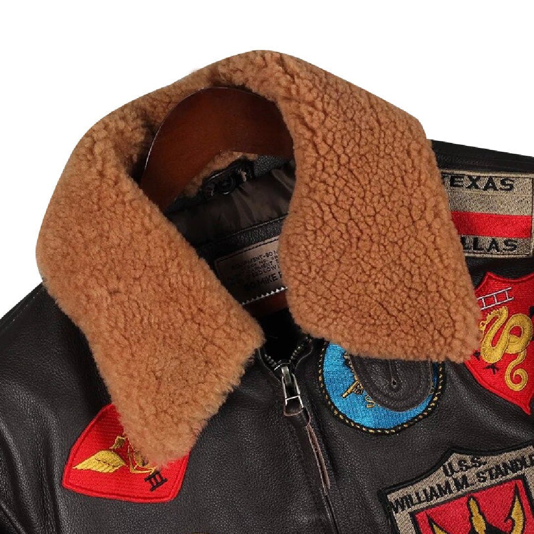 Tom Cruise Maverick Top Gun Fur Collar Leather Jacket - Echo Leather