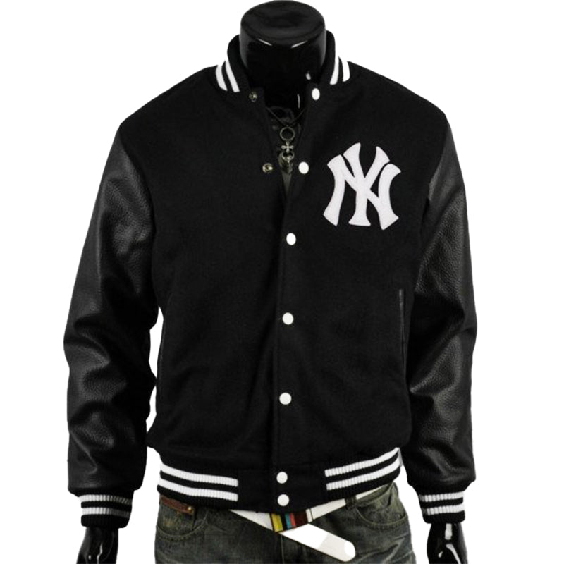 New York Yankee Varsity Baseball Bomber Jacket For Men - Echo Leather