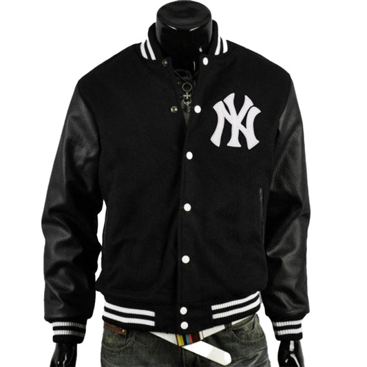 New York Yankee Varsity Baseball Bomber Jacket For Men - Echo Leather