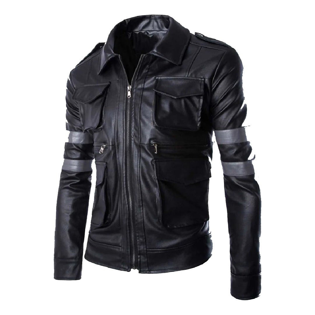Resident Evil 6 Leon Kennedy Black Leather Jacket - Echo Leather