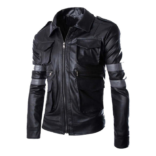 Resident Evil 6 Leon Kennedy Black Leather Jacket - Echo Leather