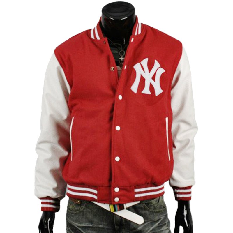 New York Yankee Varsity Baseball Bomber Jacket For Men - Echo Leather
