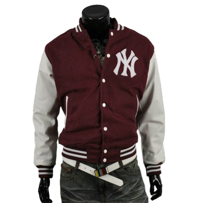 New York Yankee Varsity Baseball Bomber Jacket For Men - Echo Leather