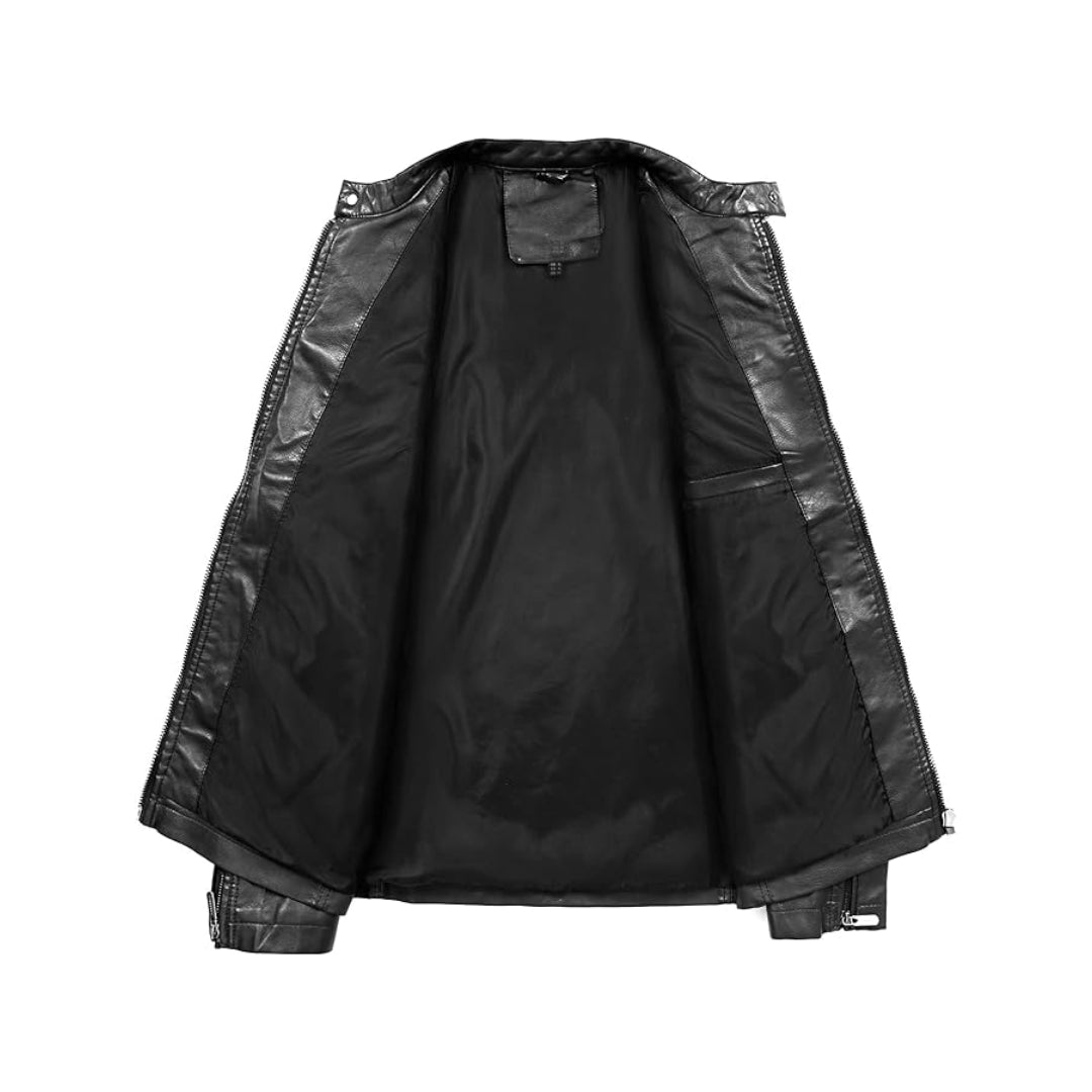 Casual Windbreaker Motorcycle Leather Jacket - Echo Leather