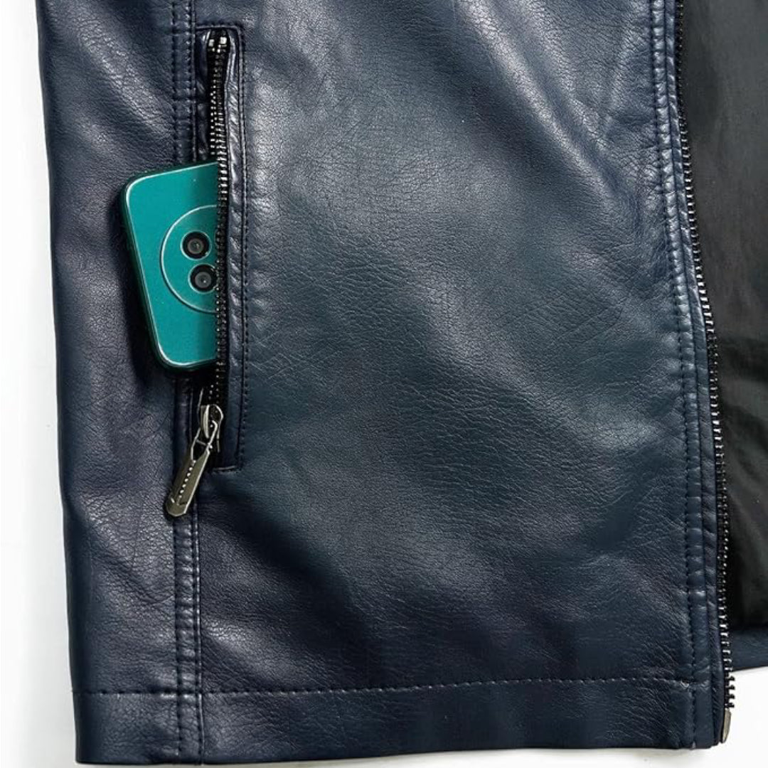 Casual Windbreaker Motorcycle Leather Jacket - Echo Leather