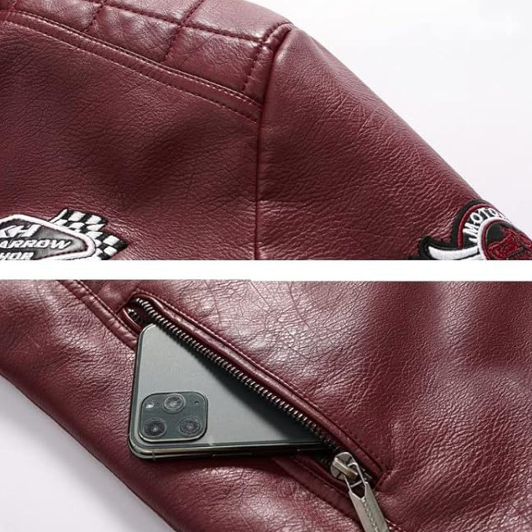 Casual Windbreaker Motorcycle Leather Jacket - Echo Leather
