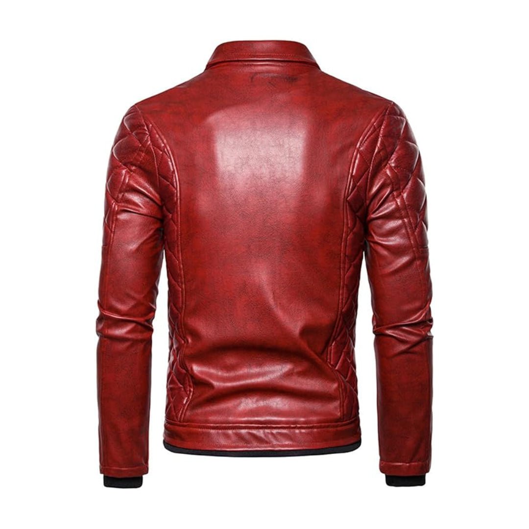 Christmas Removable Fur Collar Real Leather Jacket - Echo Leather