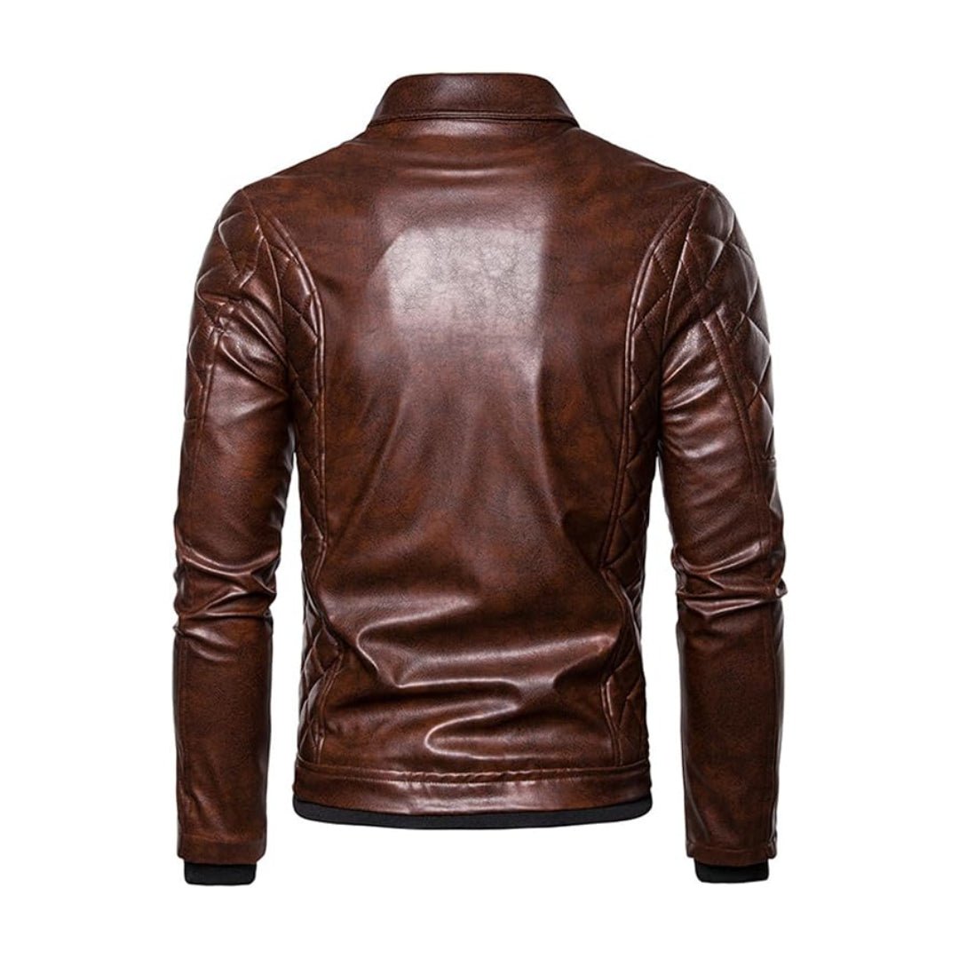 Christmas Removable Fur Collar Real Leather Jacket - Echo Leather