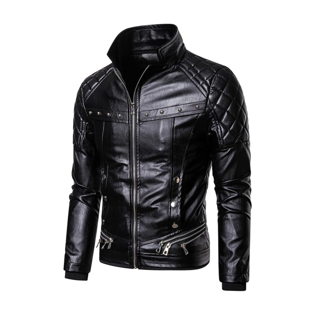 Christmas Removable Fur Collar Real Leather Jacket - Echo Leather