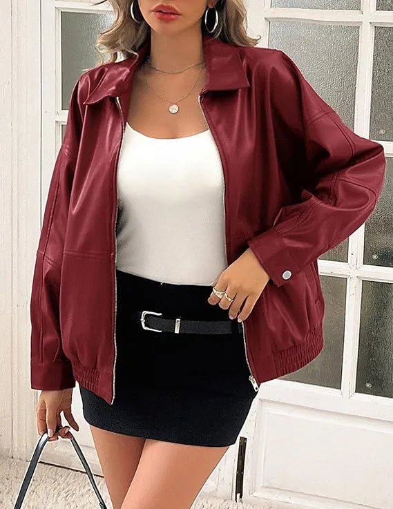 Kate Kasin Oversized Genuine Leather Jacket - Echo Leather