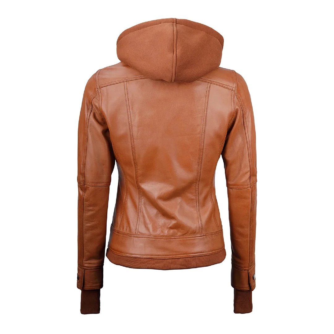 Tralee Womens Tan Wax Bomber Leather Jacket - Echo Leather