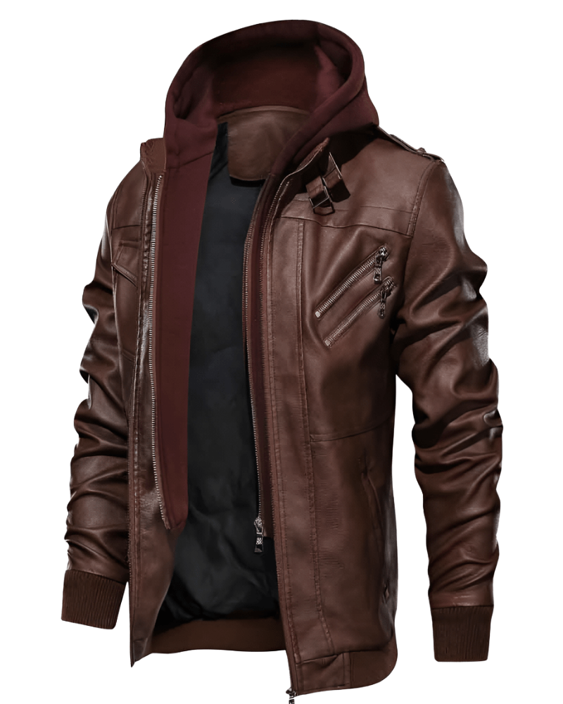 Casual Biker Leather Bomber Jacket