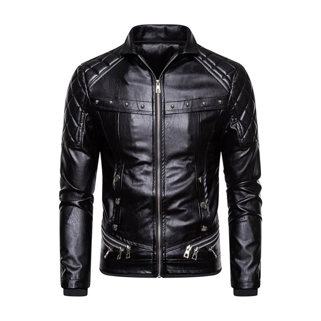 Christmas Removable Fur Collar Real Leather Jacket | Echo Leather