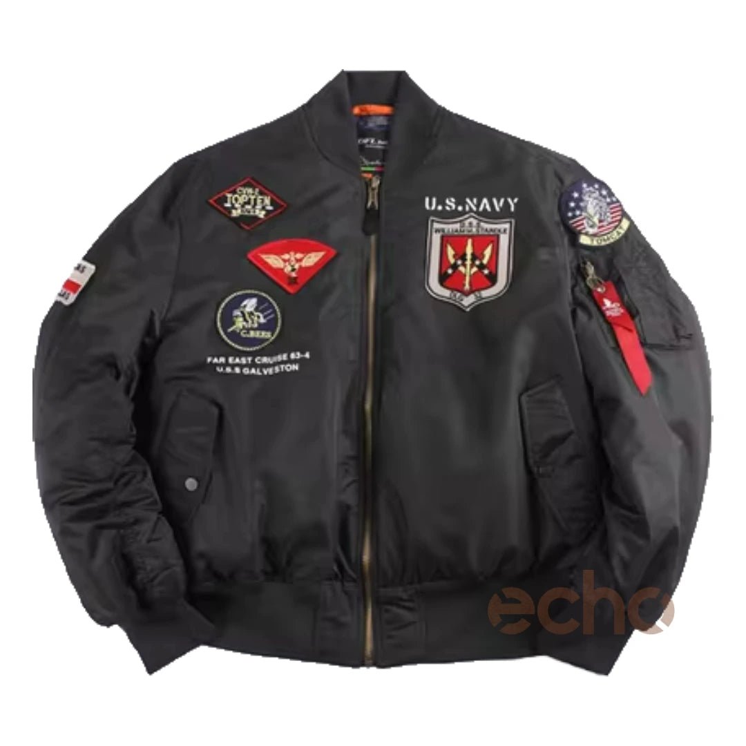 Men's MA-1 Aviator Military Pilot Thick Bomber Jacket | Echo Leather