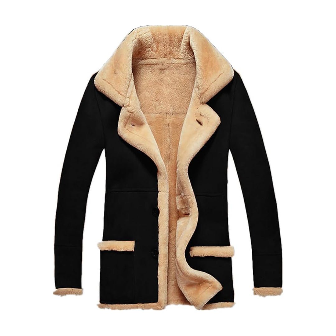 Faux Shearling Lined Real Leather Trucker Jacket | Echo Leather