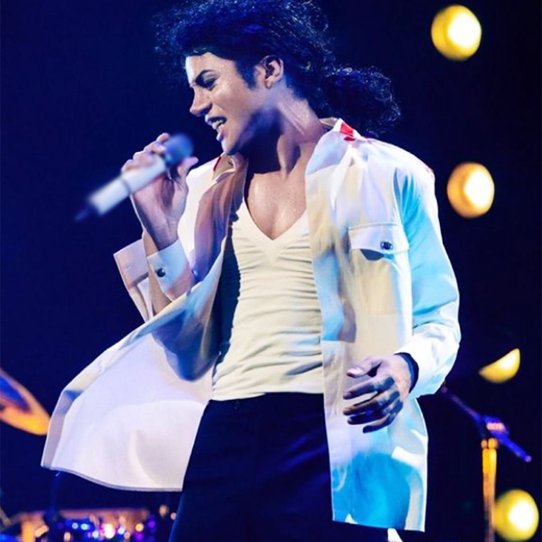 Michael 2025 Jaafar Jackson White Cotton Jacket - Echo Leather