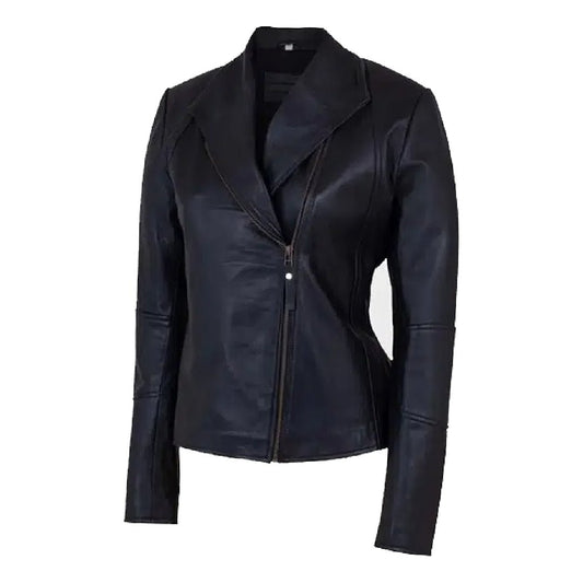 Shawl Collar Black Jacket for Women - Echo Leather
