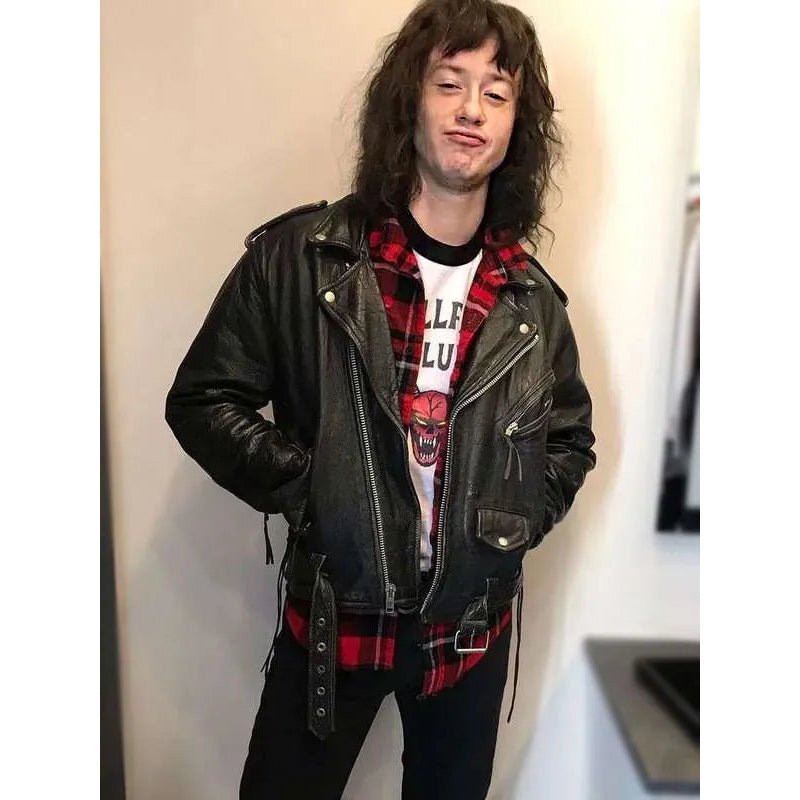 Stranger Things Eddie Munson Biker Jacket - Echo Leather