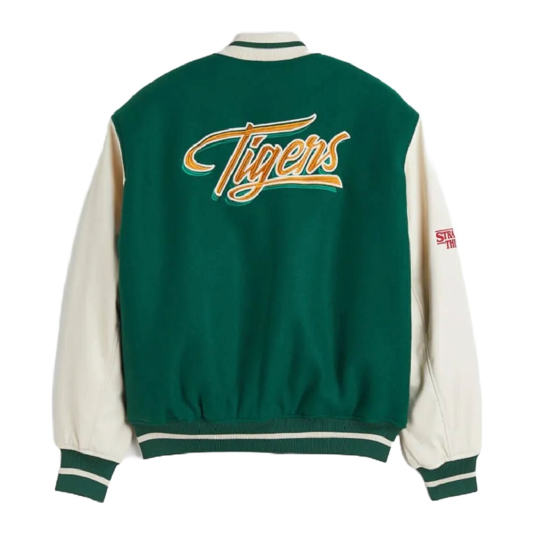 Stranger Things Hawkins Tigers Baseball Varsity Jacket - Echo Leather