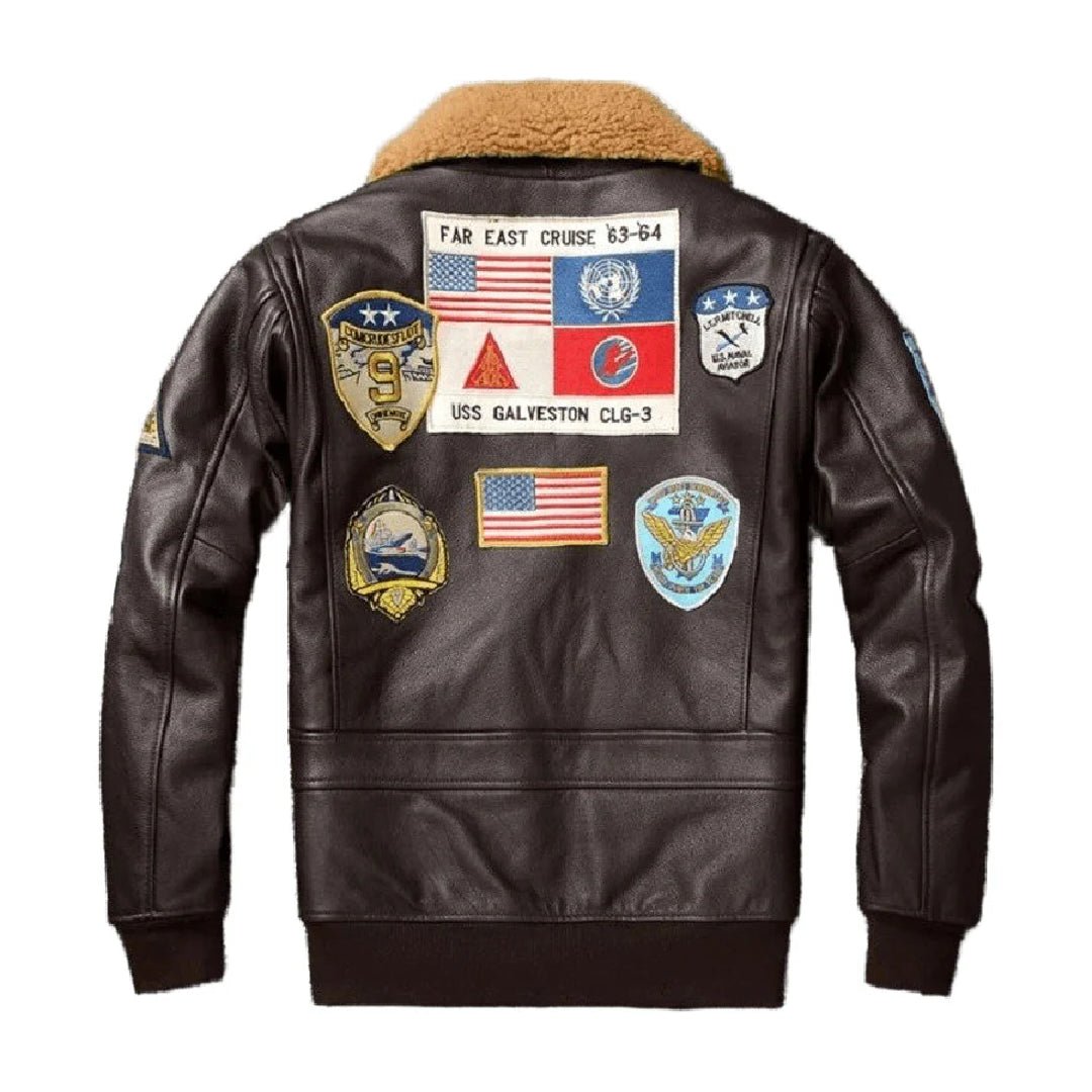 Tom Cruise Maverick Top Gun Fur Collar Leather Jacket - Echo Leather