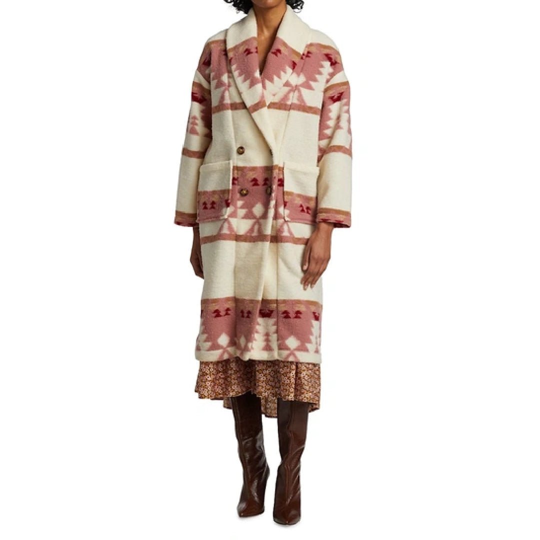 Yellowstone Beth Dutton Pink Printed Coat - Echo Leather